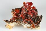 Ruby Red Vanadinite Crystals on Pink Barite - Midelt, Morocco #178097-2